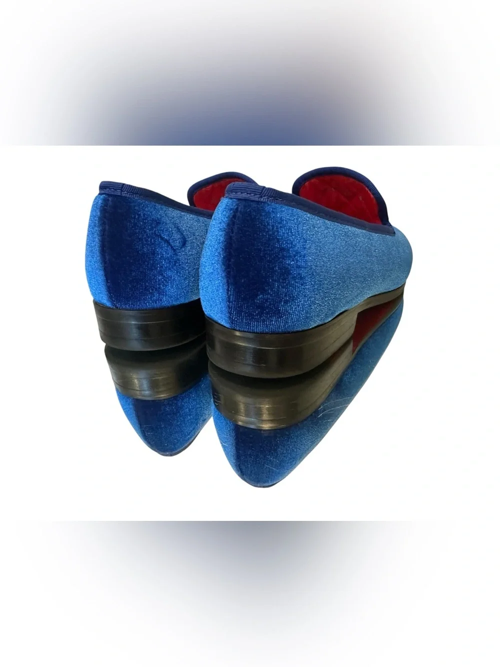 Blue Velvet Gold-Accent Men’s Slip-On Loafers